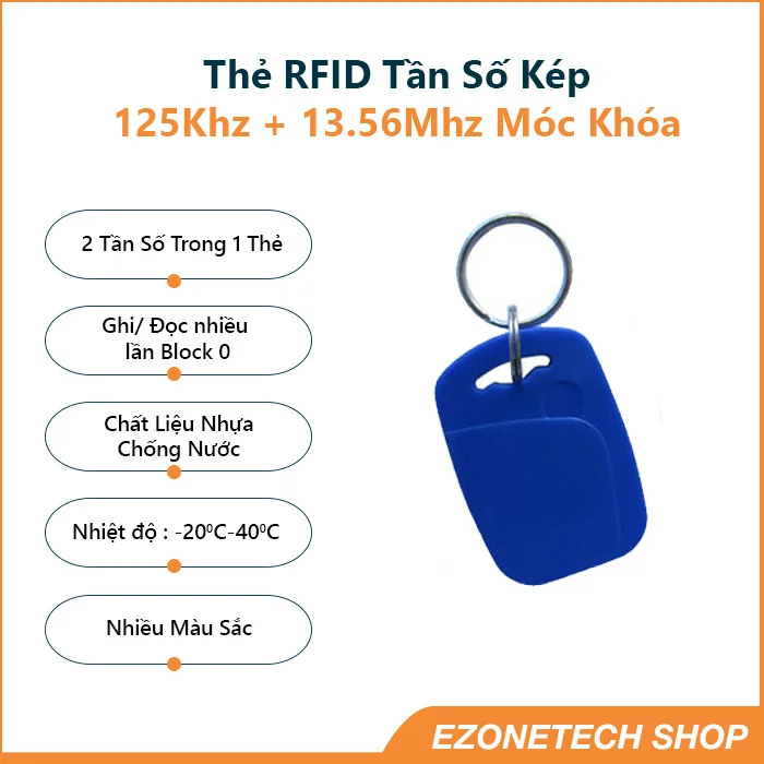 Thẻ Từ Tần Số Kép Sao Chép 125Khz Và 13,56Mhz Dạng Móc Khóa Chống Nước - Ảnh 3