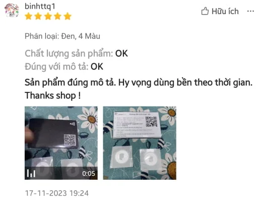 Đánh giá của khách hàng về danh thiếp thông minh NFC EZoneTech, số 2