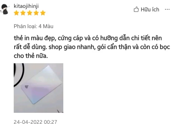 Đánh giá của khách hàng về danh thiếp thông minh NFC EZoneTech, số 5