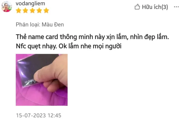 Đánh giá của khách hàng về danh thiếp thông minh NFC EZoneTech, số 7