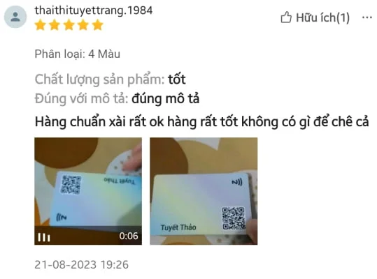 Đánh giá của khách hàng về danh thiếp thông minh NFC EZoneTech, số 9