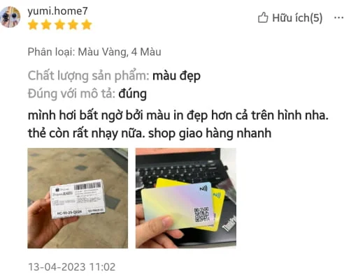 Đánh giá của khách hàng về danh thiếp thông minh NFC EZoneTech, số 12