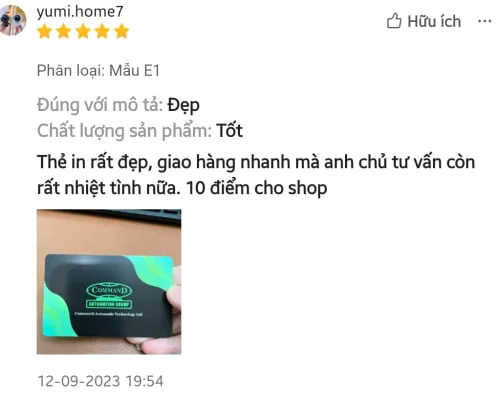 Đánh giá của khách hàng về danh thiếp thông minh NFC EZoneTech, số 14